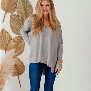 Cute gray waffle knit top